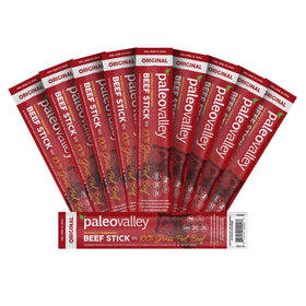 Paleovalley Beef Sticks on the go provide high protein.