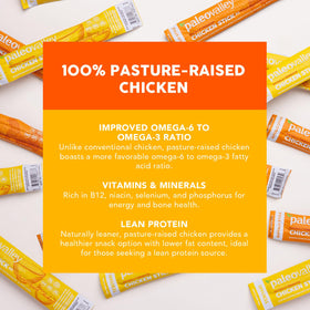 Paleovalley chicken sticks Teriyaki close-up nutrition label and savory spices.