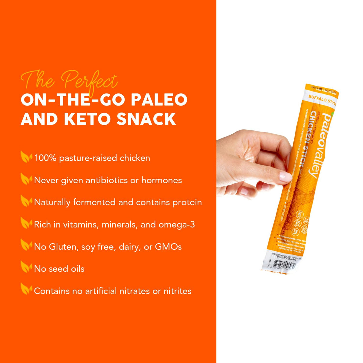 Paleovalley Teriyaki sticks close-up with bold, gluten-free flavor.