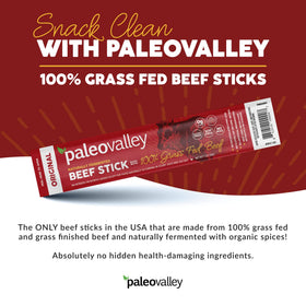 Paleovalley Fermented Beef Sticks highlight probiotic richness.