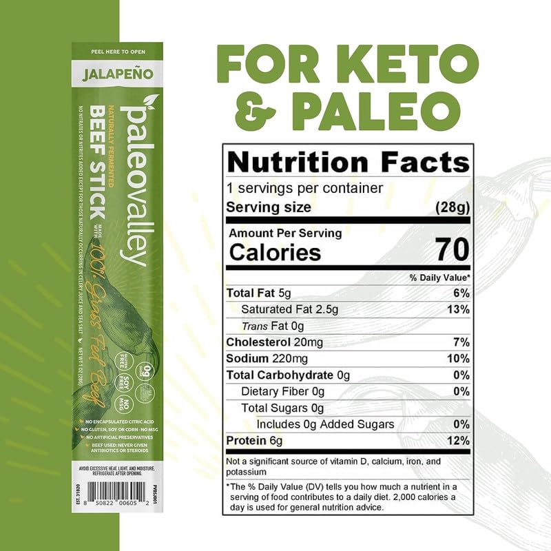 Close-up of Paleovalley Jalapeno Beef Sticks bite showing savory heat