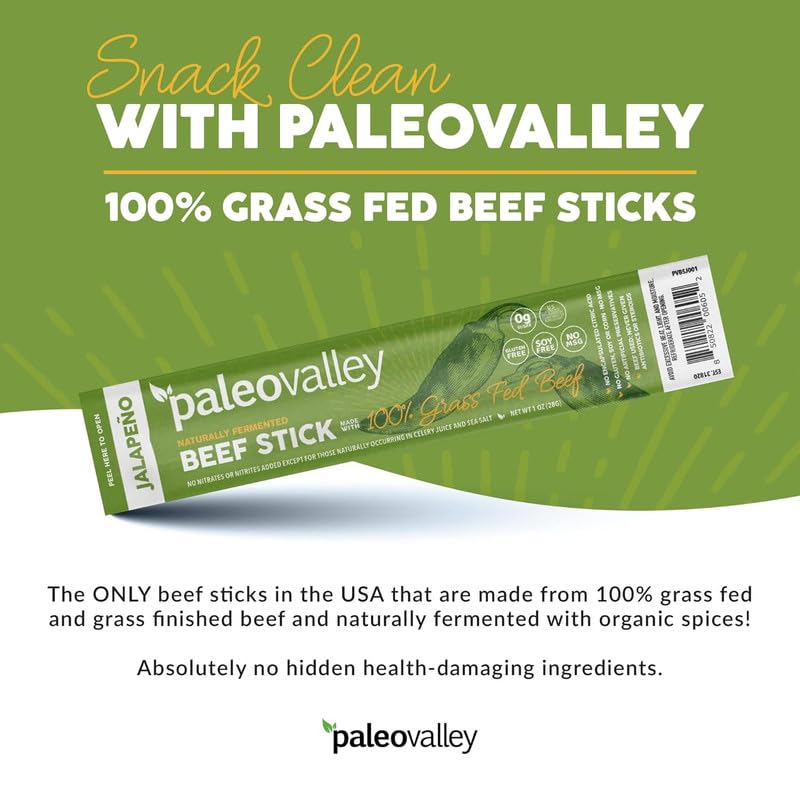 Gluten-free and keto-friendly badge on Paleovalley product packaging