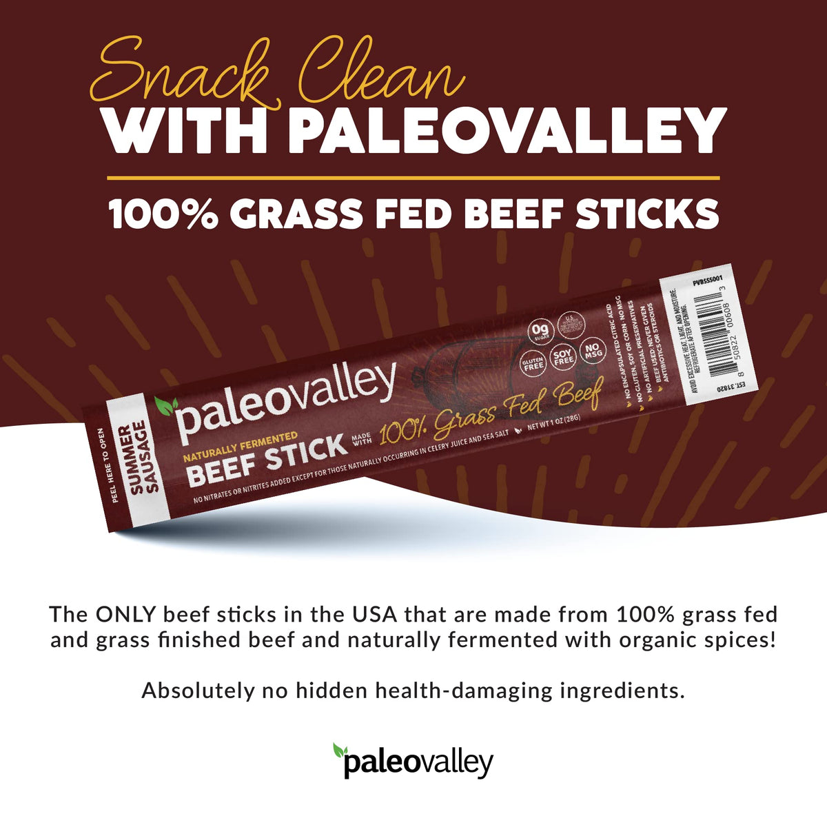 Close-up of Paleovalley Summer Sausage ingredients highlighting clean beef.