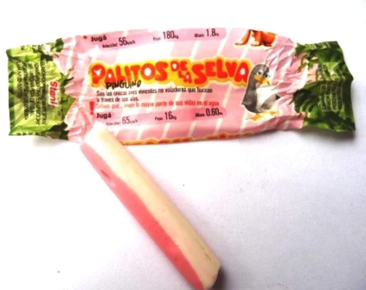Palitos de la Selva chewy candies close-up, ideal for party snacking and celebrations.