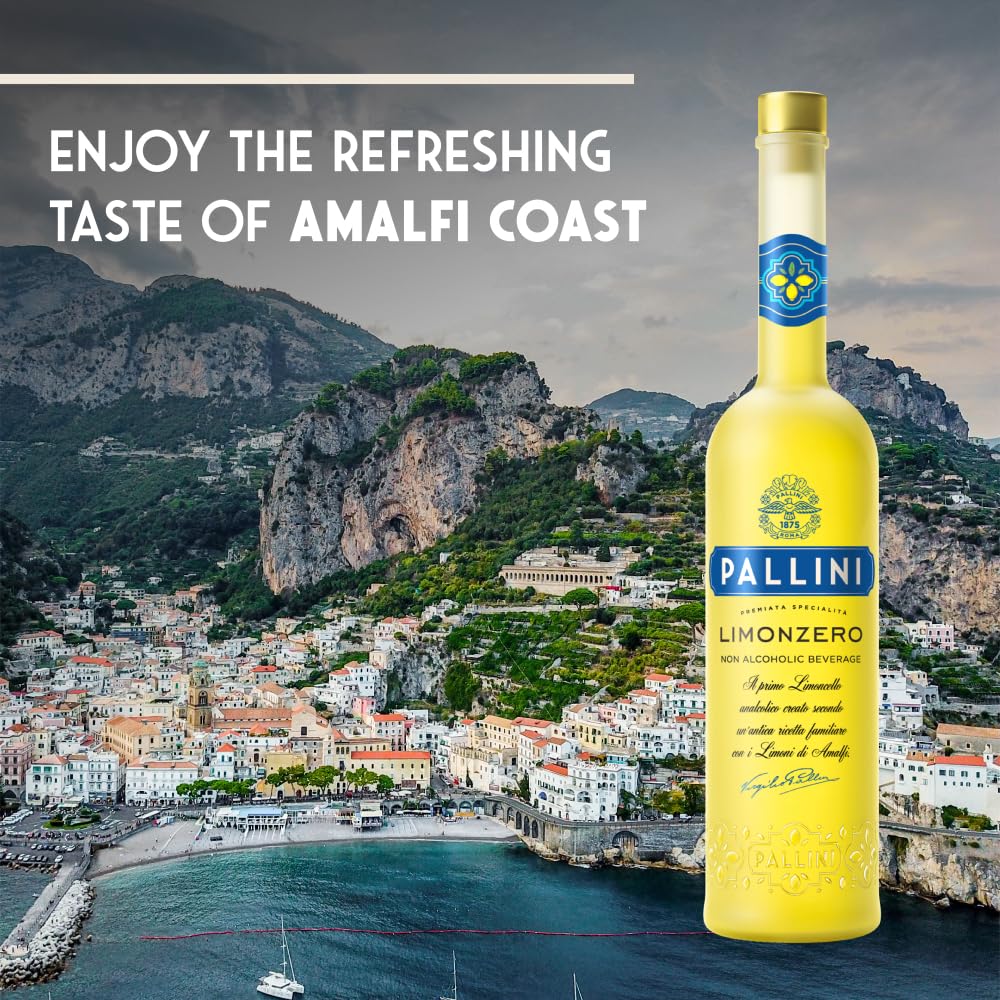 Amalfi lemons beside Pallini Limonzero to highlight authentic flavor
