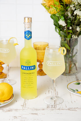 Award badges and Pallini Limonzero display highlight accolades