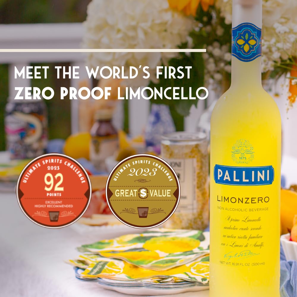 Pallini Limonzero mocktail served in a spritz glass