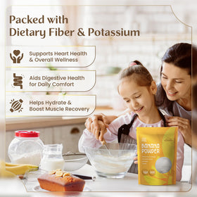 Palm & Plenty Banana Powder used in baking for banana desserts.