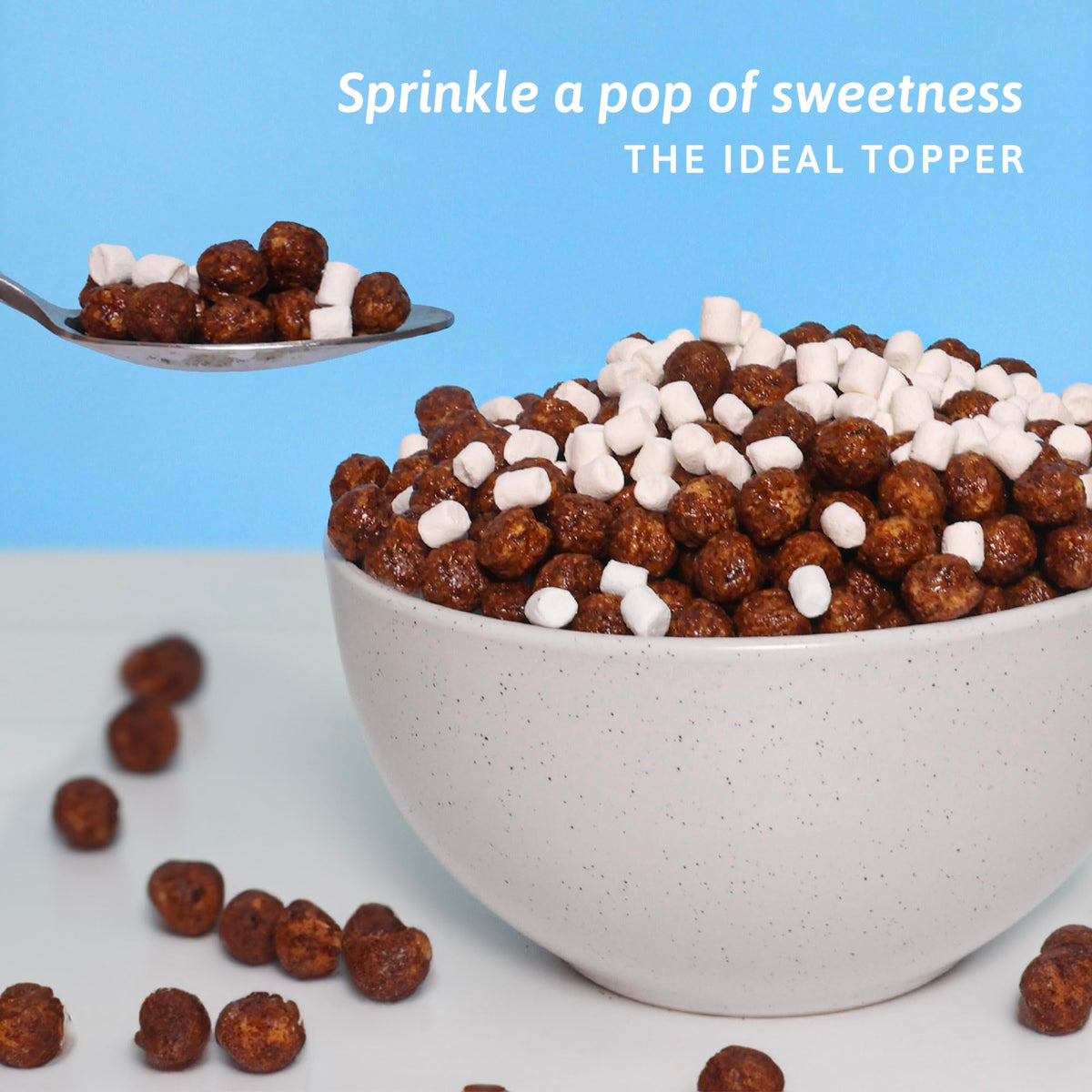 Palm and Plenty marshmallow bits swirling in hot chocolate for cozy flavor