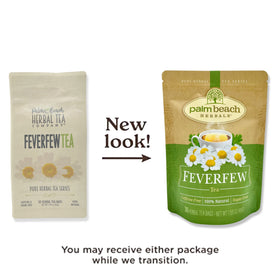 Palm Beach Feverfew Tea, single-ingredient blend emphasizing purity and simple preparation