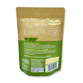 Palm Beach Epazote Tea packaging indicates USA-crafted quality and herbal sourcing.