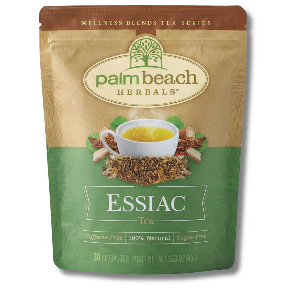 Palm Beach Medicinal Herbs Essiac Tea foil-lined pouch for fresh, caffeine-free daily ritual