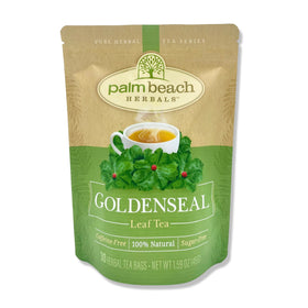 Palm Beach Medicinal Herbs Goldenseal Leaf Tea pouch ready for pure herbal sipping