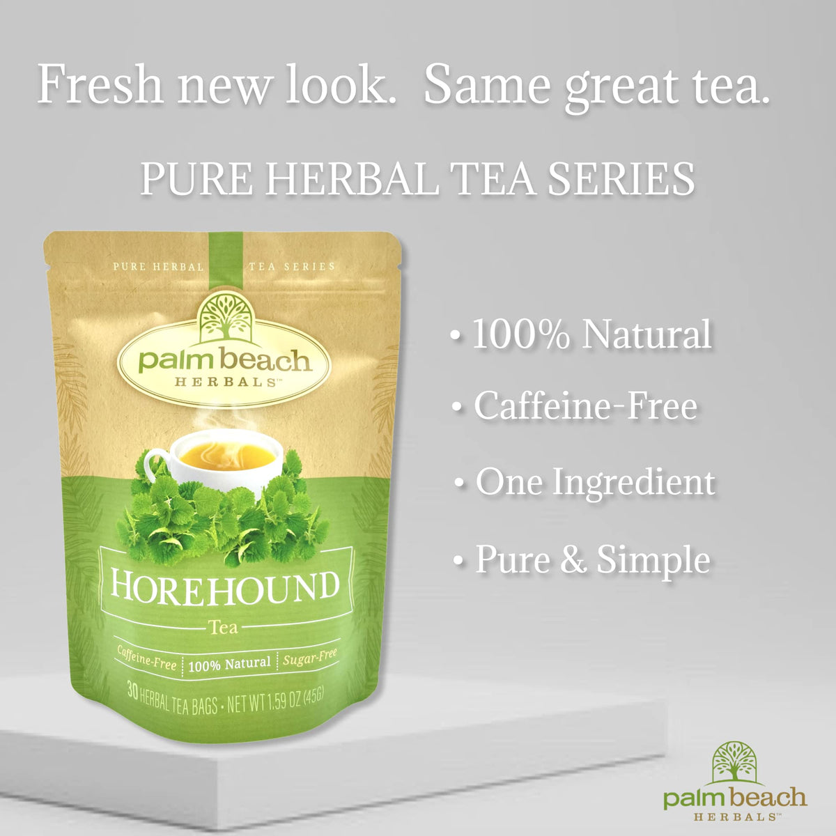 Palm Beach Medicinal Herbs horehound tea steeping setup inviting a calming, flavorful infusion.