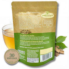 Palm Beach Medicinal Herbs Slippery Elm Tea bags in pouch, convenient single-ingredient option