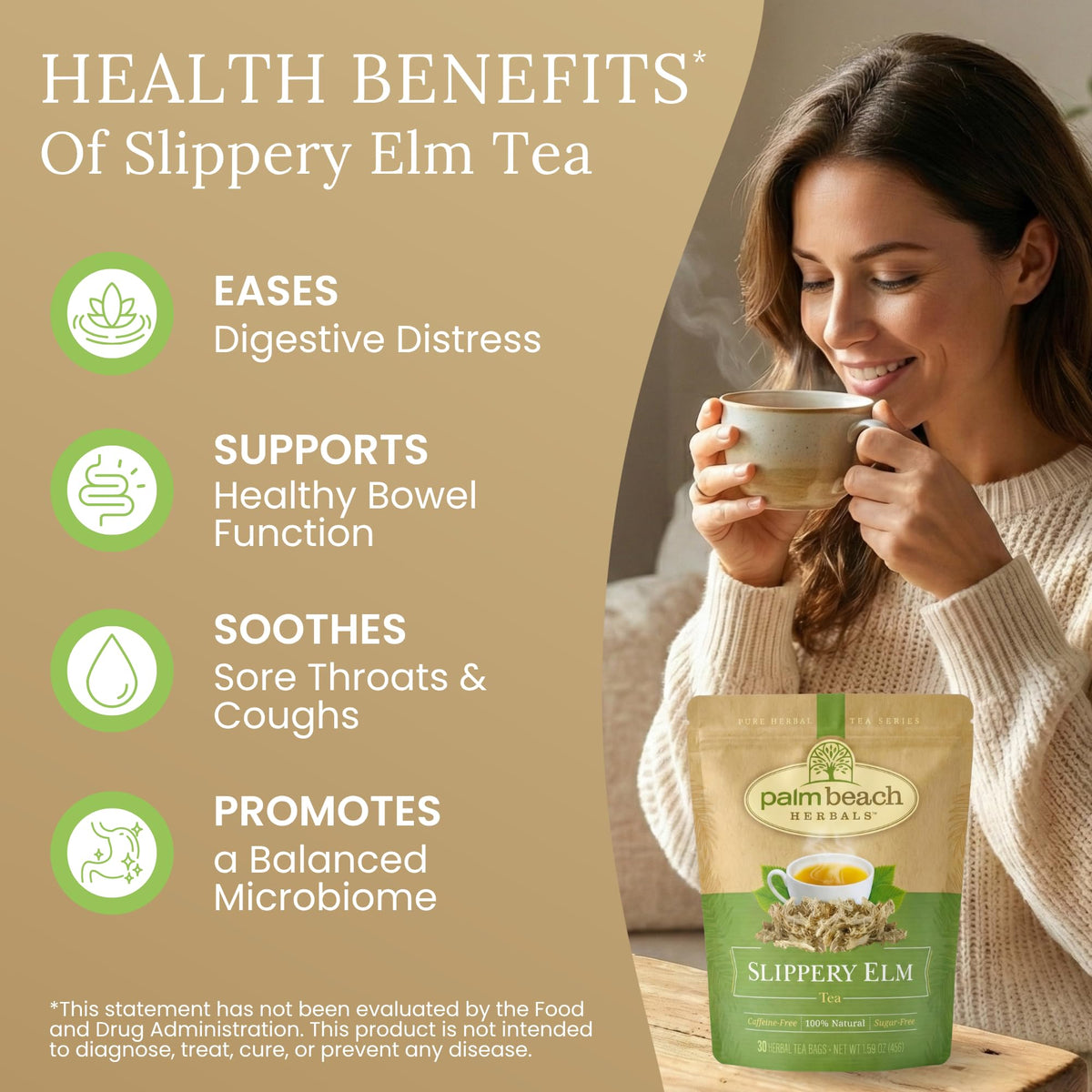 Palm Beach Medicinal Herbs Slippery Elm Tea USA-made quality, globally sourced ingredients