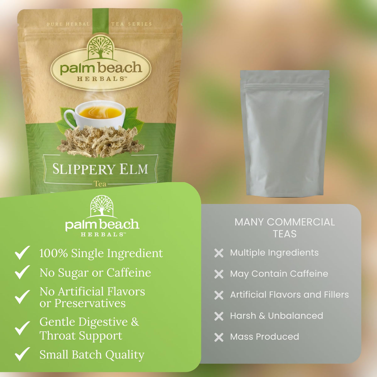 Palm Beach Medicinal Herbs Slippery Elm Tea with honey, cozy ritual for comfort