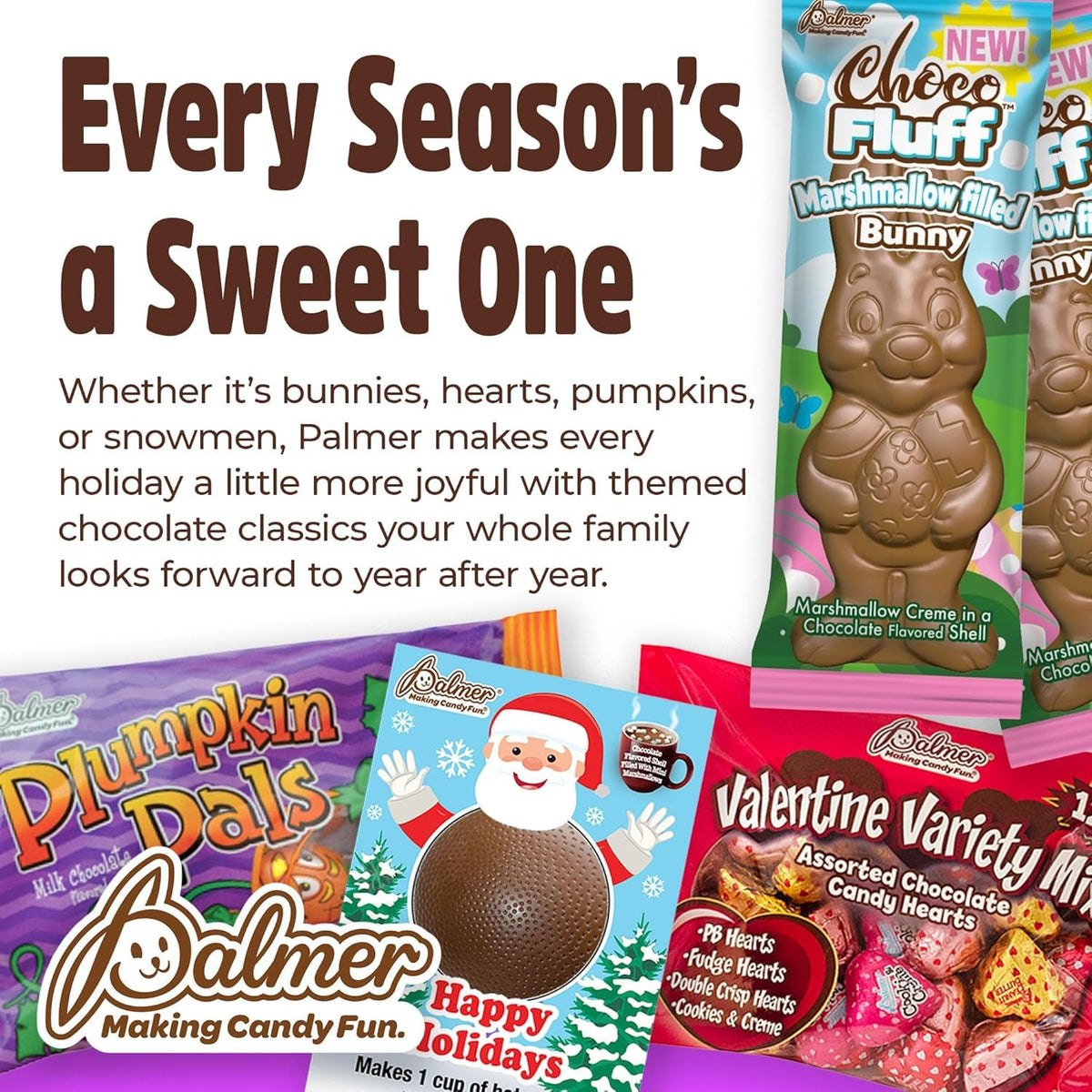 Shareable hollow PALMER chocolate makes egg hunts more fun.