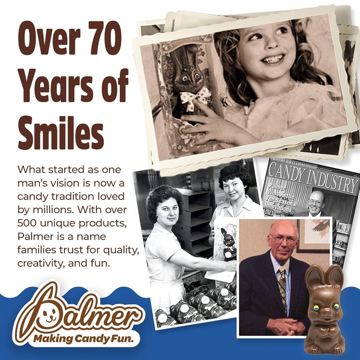Heritage from PALMER since 1948 informs a trusted seasonal chocolate choice.