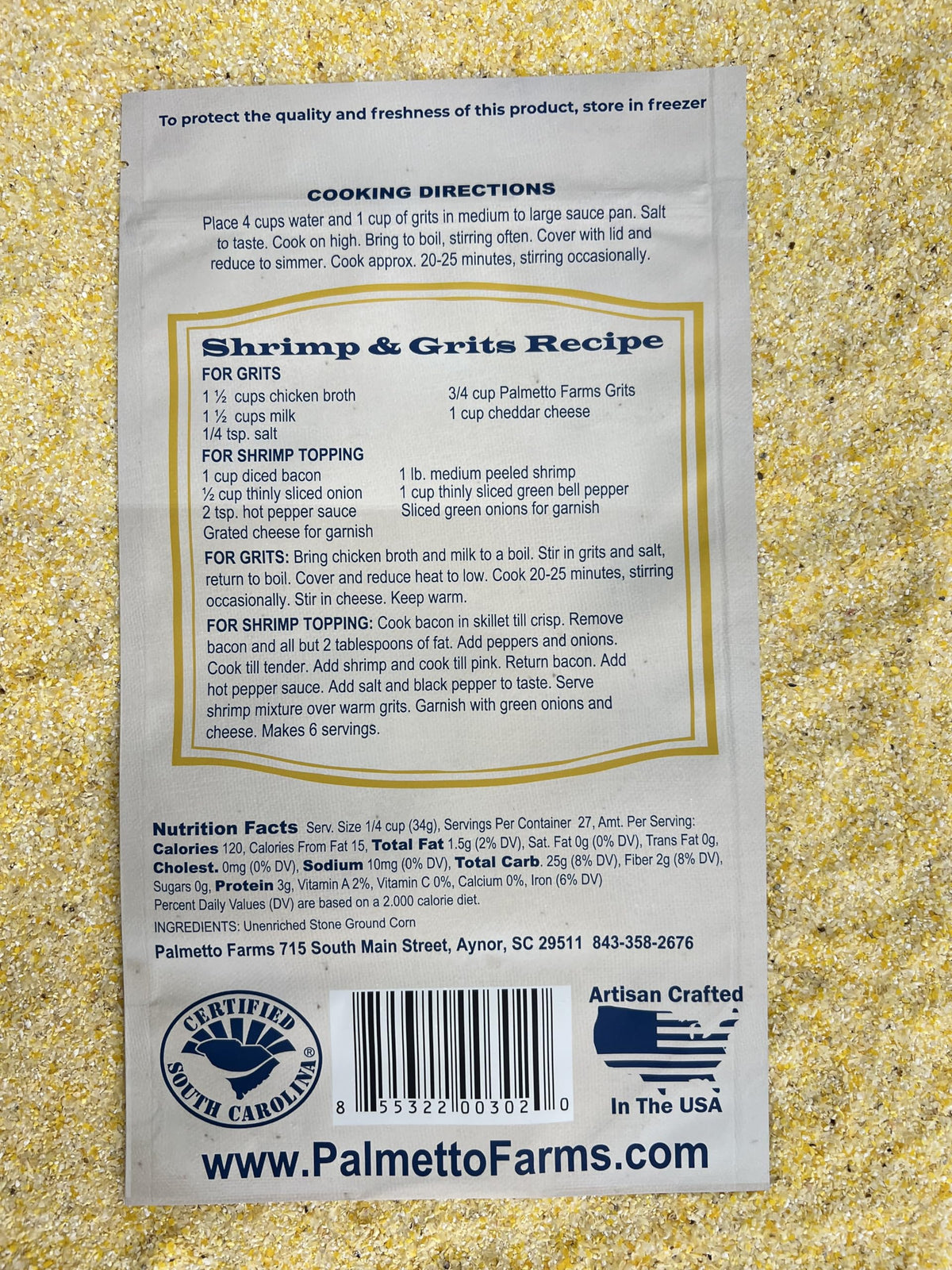 Palmetto Farms creamy cooked grits bowl demonstrates smooth texture and rich Southern comfort
