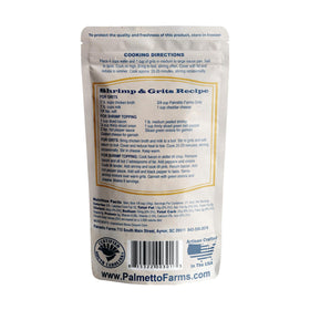Palmetto Farms grits bag close-up, premium non-GMO