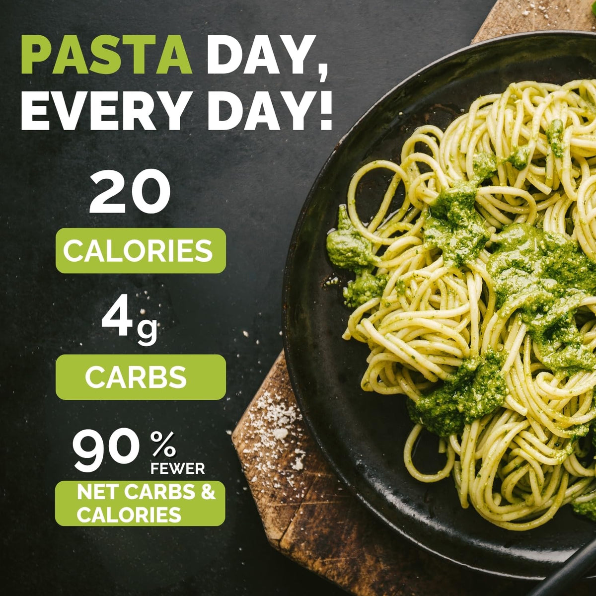 Palmini cooked plate featuring shiny strands with a vibrant sauce for a quick meal.