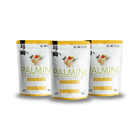 Palmini angel hair pasta pack front, 3-pack packaging for convenient keto-friendly meals.