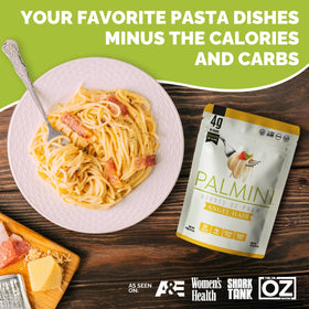 Palmini angel hair pasta uncooked threads ideal for quick sauces.