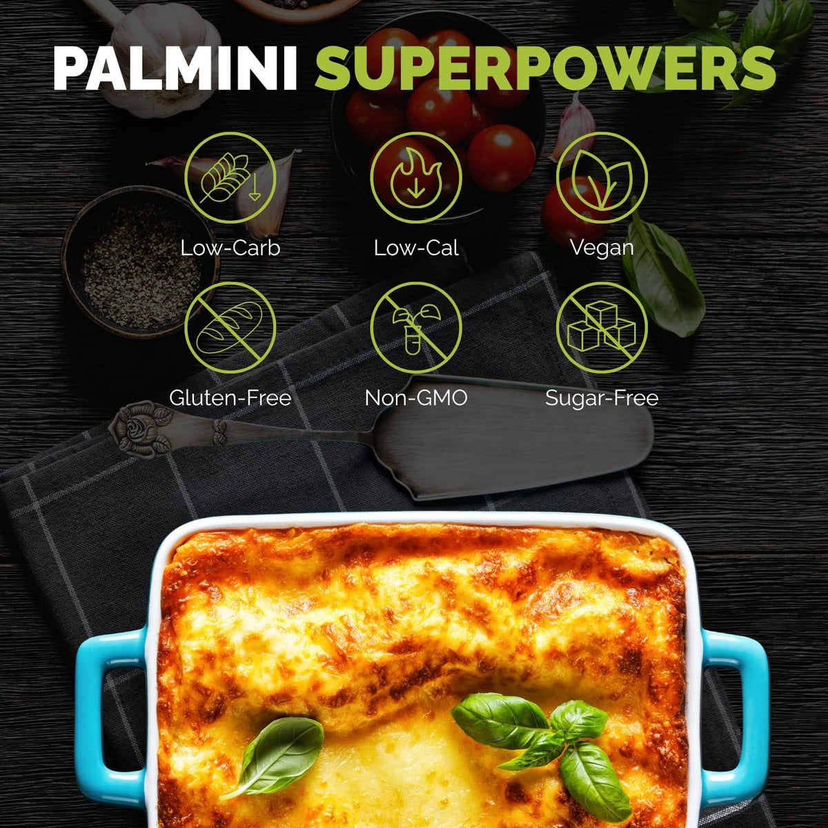 Palmini nutrition label highlights low carbs and calories for informed choices.
