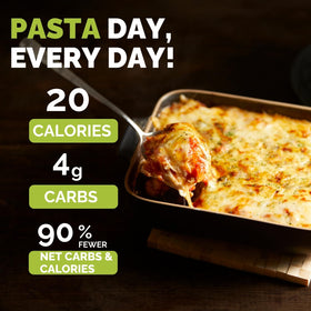 Palmini Lasagna Sheets simmering in sauce, absorbing flavors without added carbs.