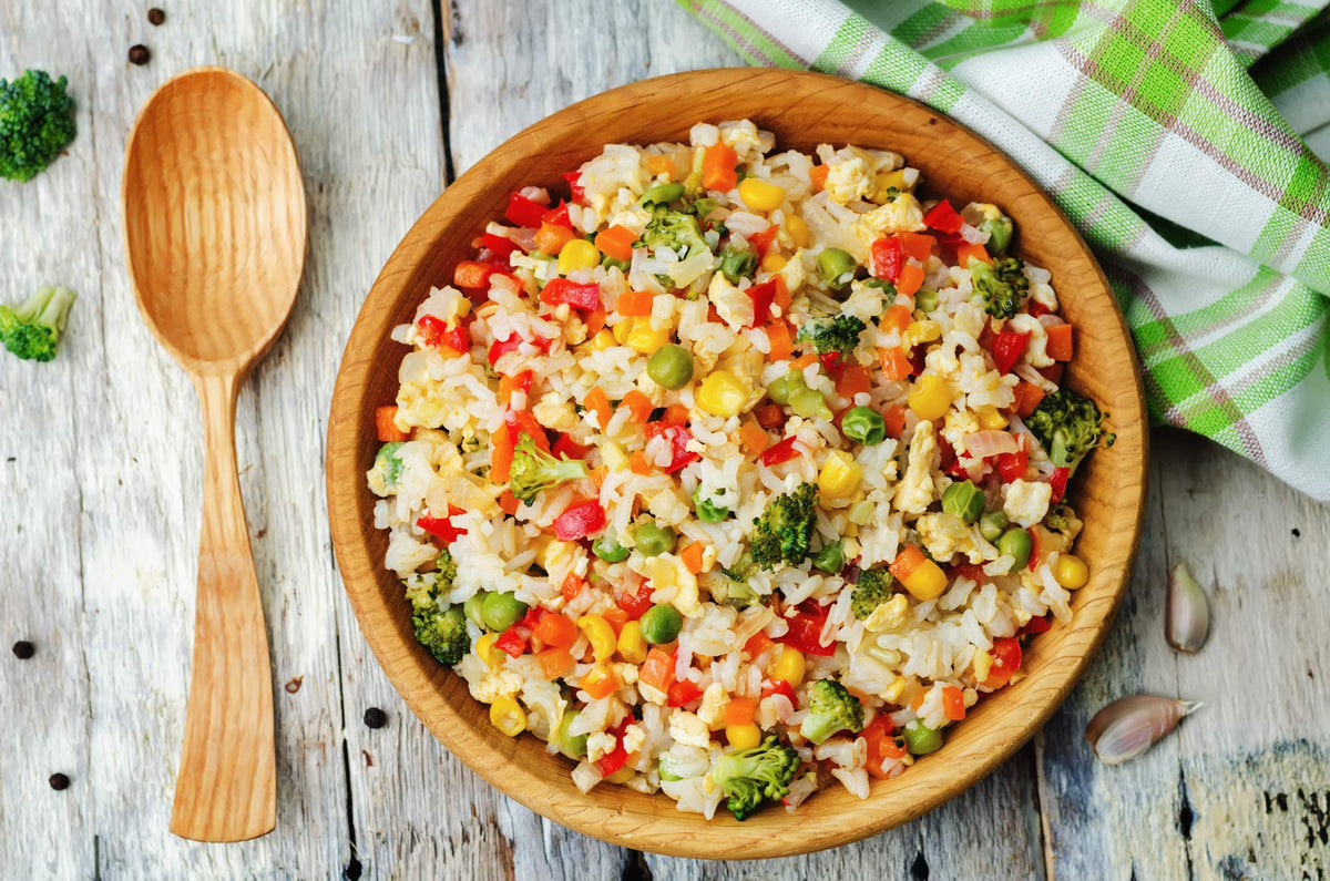 Palmini Rice close-up of hearts of palm grains suitable for low-carb meals.