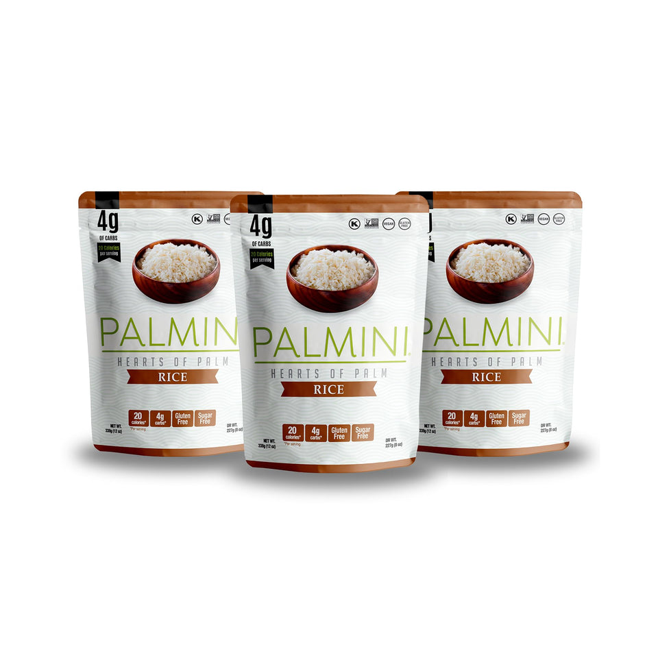 Palmini Rice hearts of palm raw, ideal for keto meal prep.