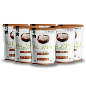 Palmini Rice six-pack on shelf, a low-carb option.