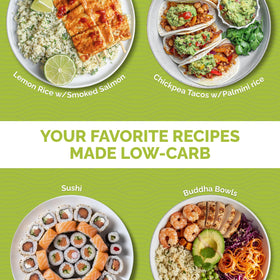 Palmini Rice six-pack in cart, easy pantry upgrade.