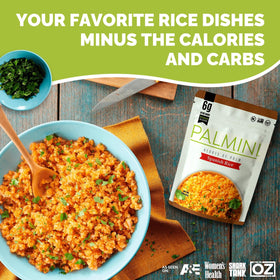 Palmini Spanish Rice cooked in a bowl, ready for quick keto meals.