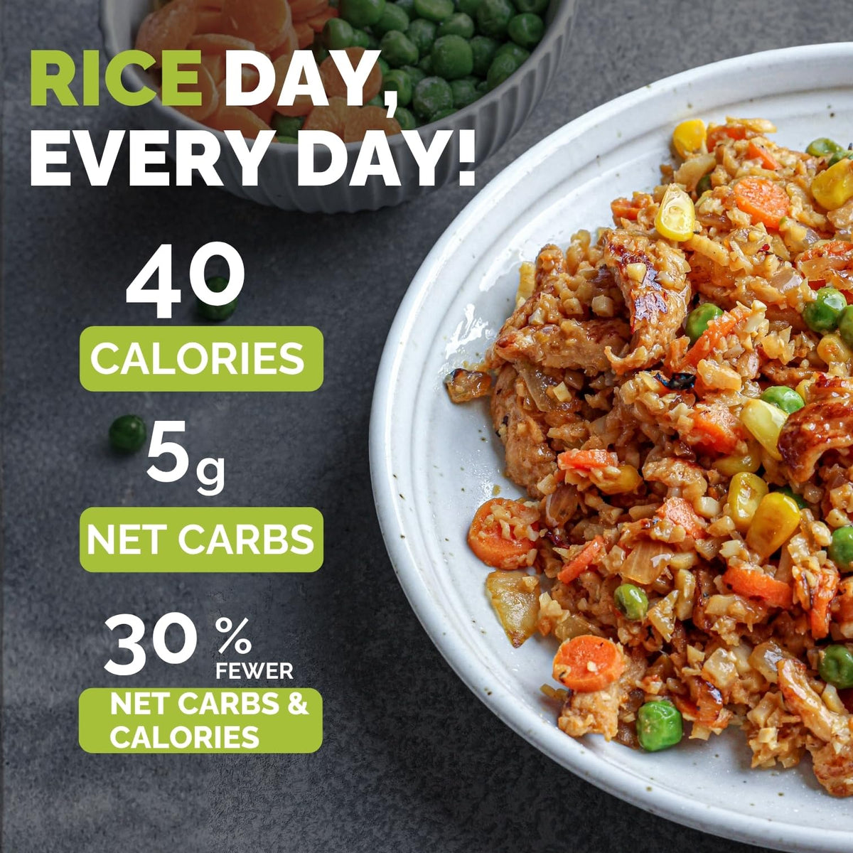 Palmini Spanish Rice heat-ready serving, ideal for easy weeknight dinners.