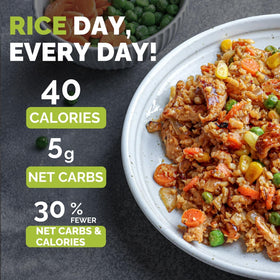 Palmini Spanish Rice heat-ready serving, ideal for easy weeknight dinners.