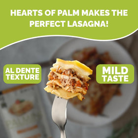 Cooked Palmini Lasagna Noodles offer a light, al dente bite for meals.