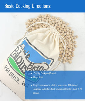 Palouse Brand airtight storage chickpeas for a long shelf life.