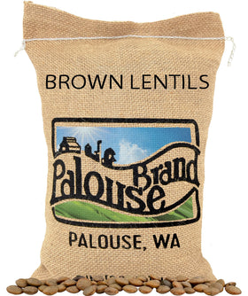 Palouse Brand brown lentils in a 5lb package, ideal for versatile, protein-packed meals.