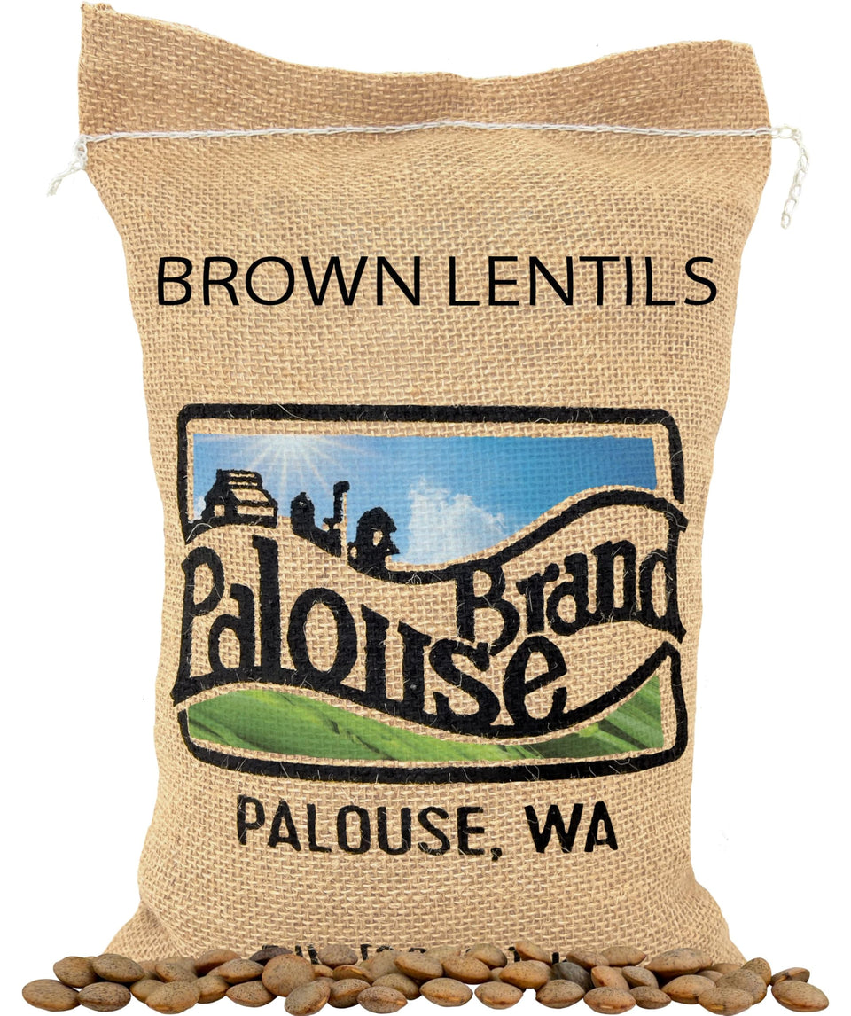 Palouse Brand brown lentils in a 5lb package, ideal for versatile, protein-packed meals.