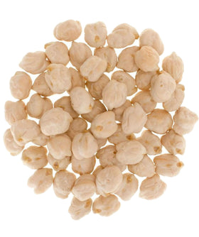Palouse Brand chickpeas label displays non-GMO certification and clean processing.