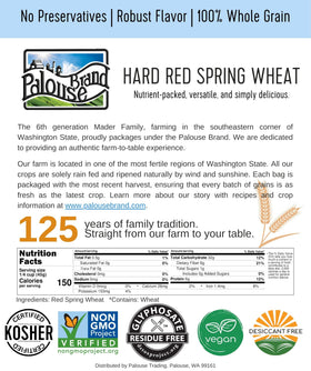 Palouse Brand kosher parve certified wheat berries for versatile meals
