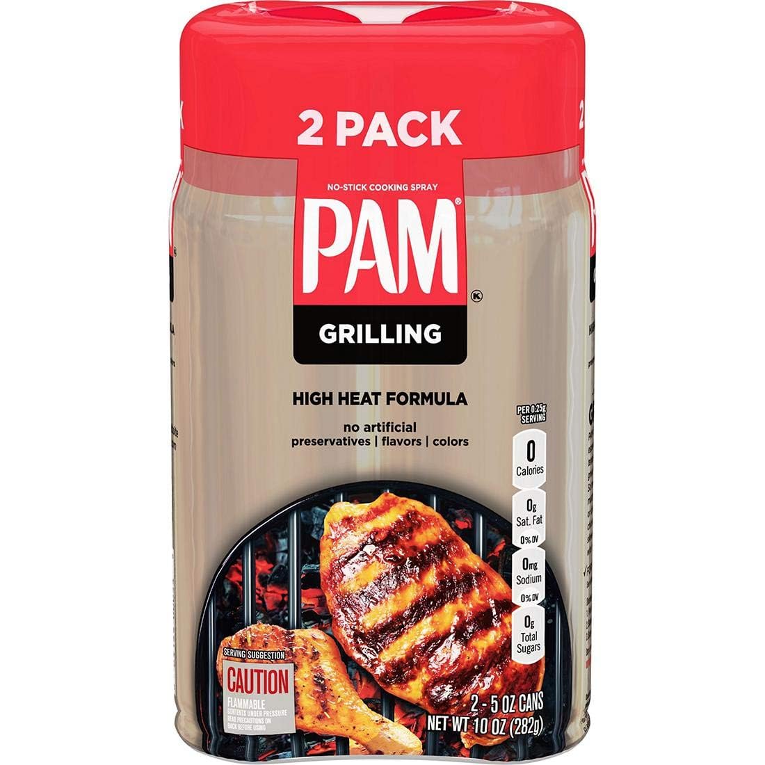 Pam No Stick Grilling Spray two-pack keeps grill grates clean and food release easy.