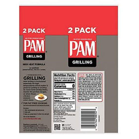 Pam No Stick Grilling Spray nozzle detail shows precise spray for even coating.