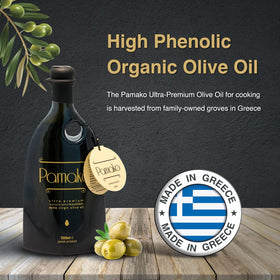 Pamako Olive oil pour into glass bottle, ideal for dressings and finishing touches