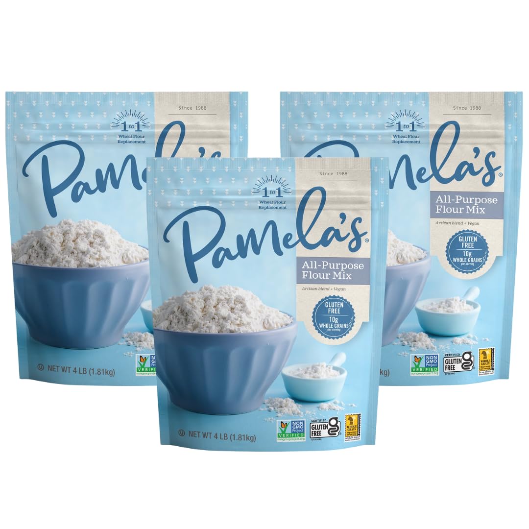 Pamelas gluten-free artisan flour blend 4lb bag ideal for confident gluten-free baking