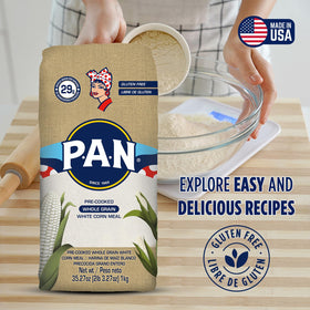 PAN arepa dough prepared with whole grain corn meal