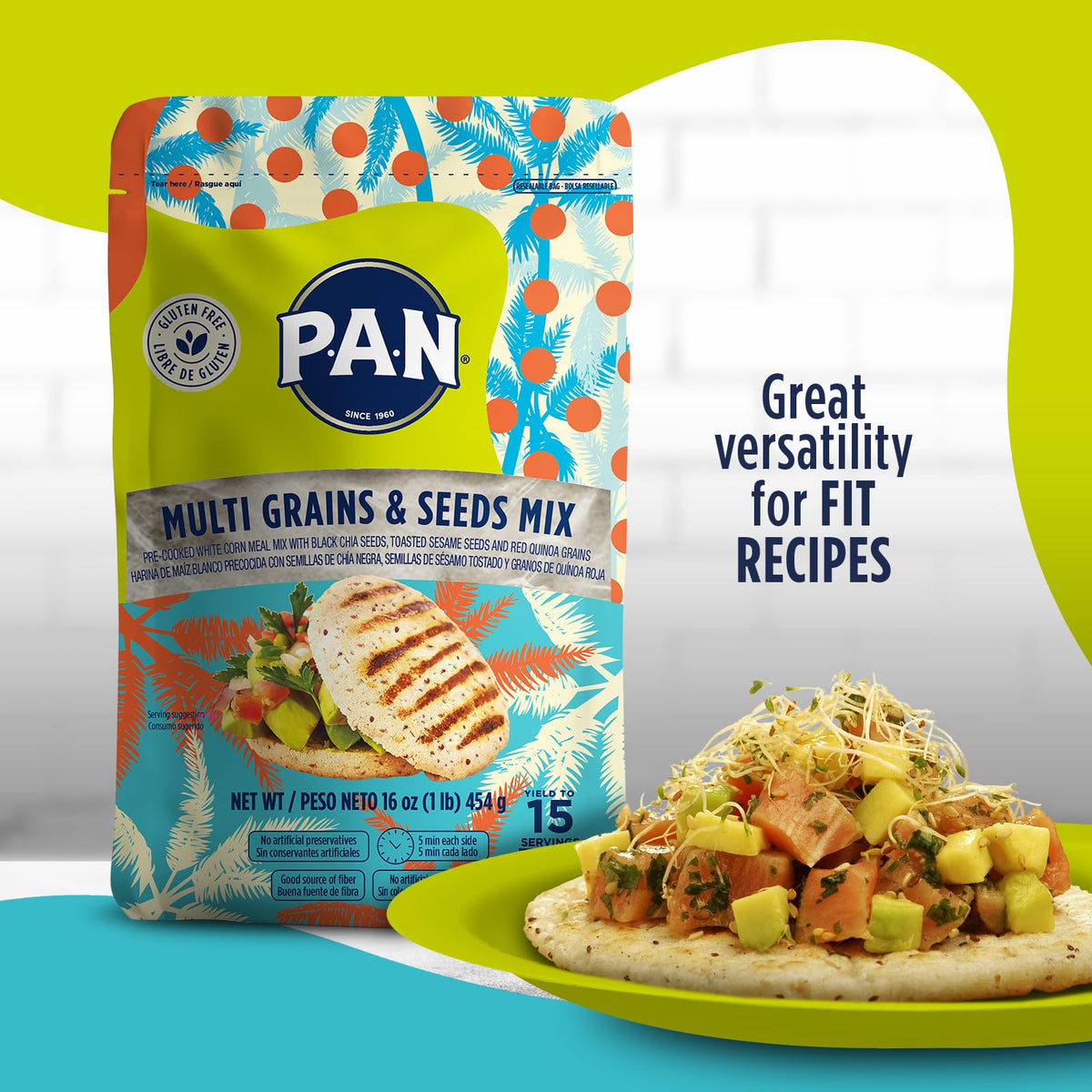 P.A.N. packaging displays six 16 oz packs for pantry convenience