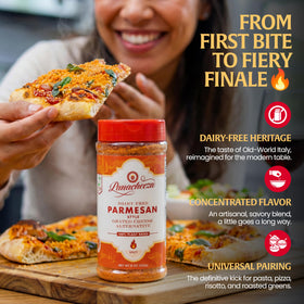Panacheeza packaging signals fresh gluten-free plant-based flavor.